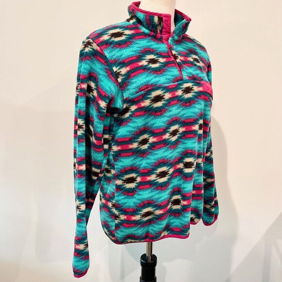 Patagonia Synchilla Pullover Fleece In Wild Desert Aztec Tribal Winter Jacket-S - Picture 7 of 11